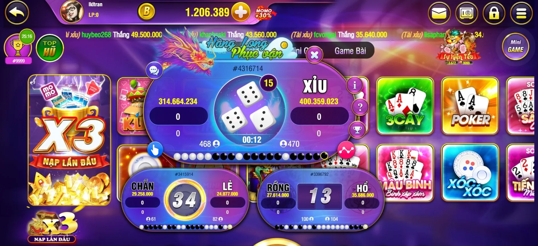 Giao diện game BayVip