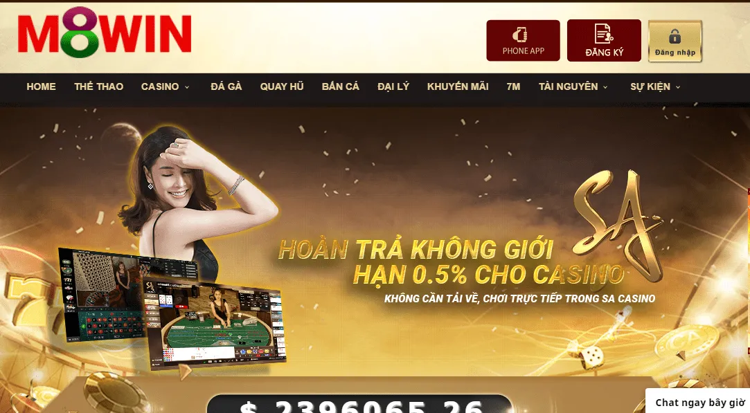 Hoàn trả không giới hạn 0.5% tại M8WIN