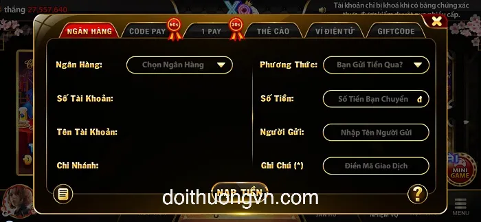 Hướng dẫn cách NẠP RÚT TIỀN X8 cực kì đơn giản