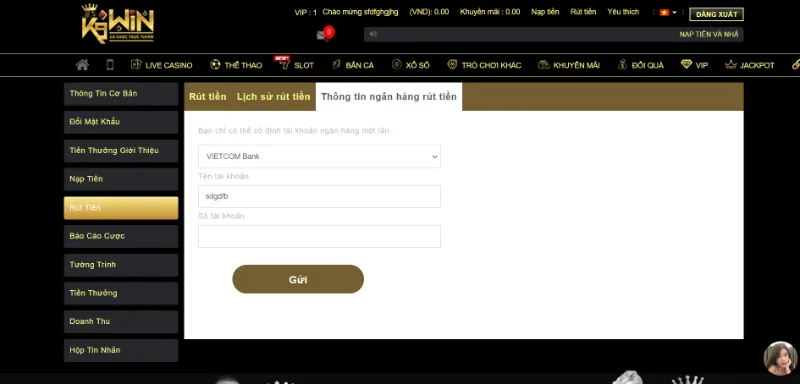Rút tiền K9win nhanh gọn lẹ
