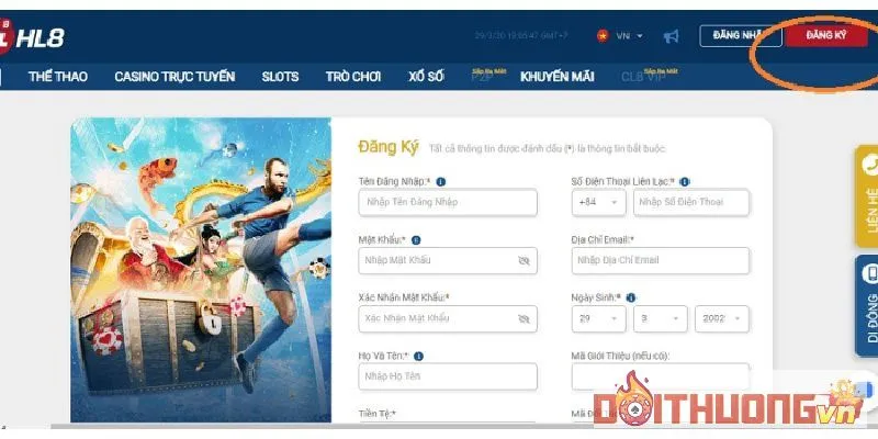 Đăng nhập hl8