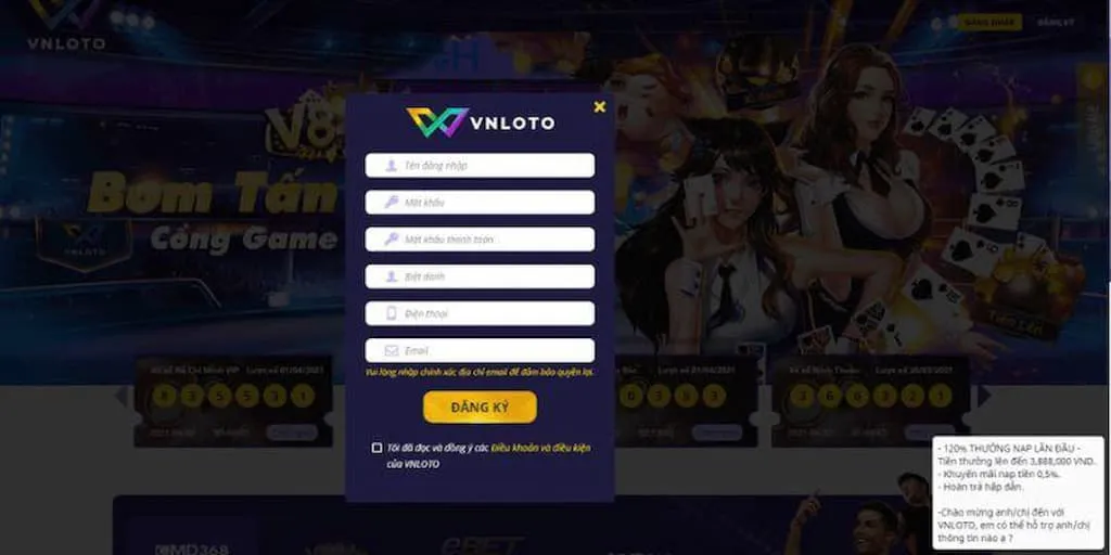 Nạp rút tiền vnloto